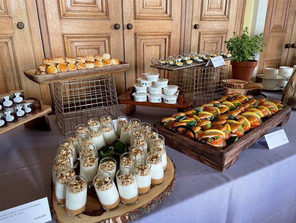 corporate-event-food-scottish-venue Breakfast spread at a Scottish event space